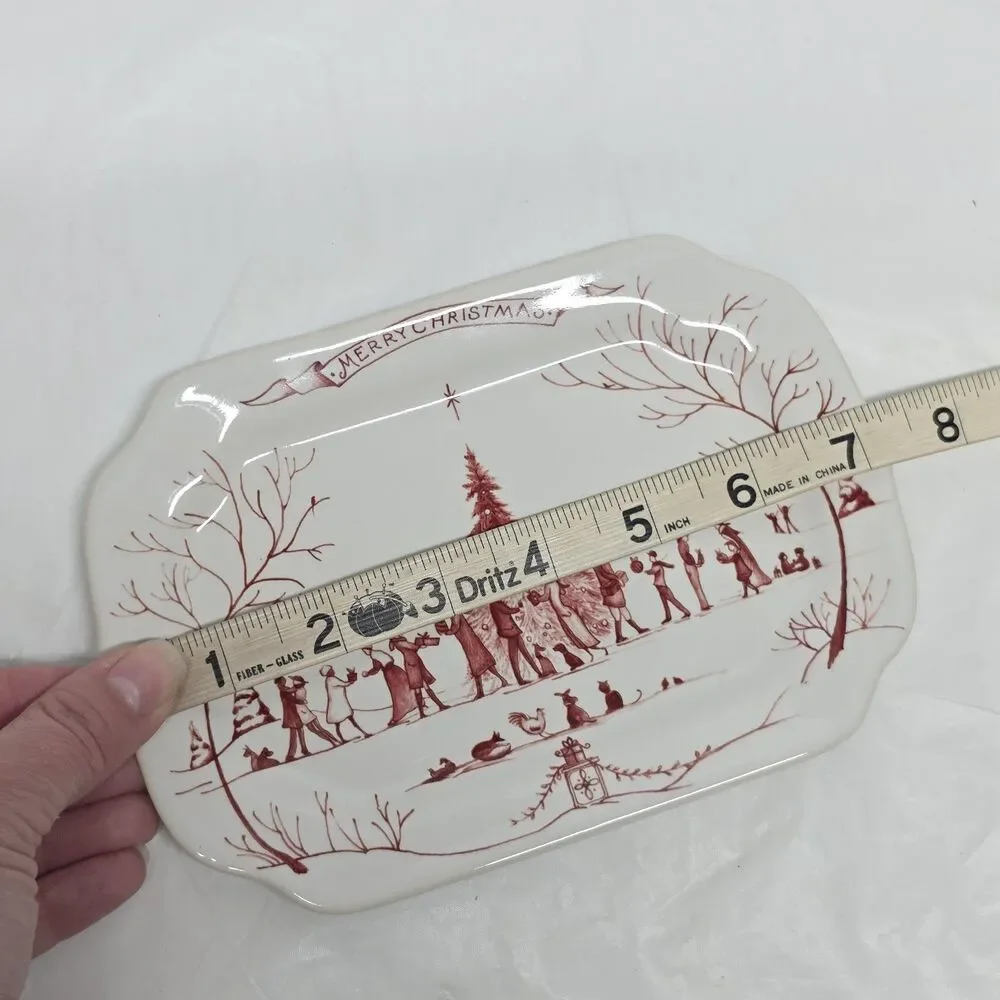 Juliska Merry Christmas Plate Country Estate Winter Frolic Ruby Gift Tray NEW